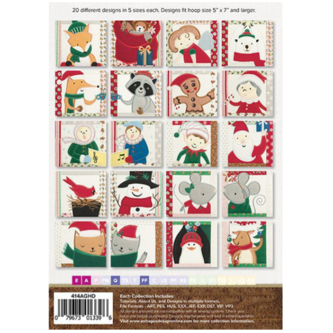 Christmas Peek-a-boo Mix & Match Quilting Collection Hoop sizes 5” x 7” to 9.5” x 14”