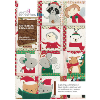 Anita Goodesign Christmas Peek-a-boo Mix & Match Quilting Collection Hoop sizes 5” x 7” to 9.5” x 14”