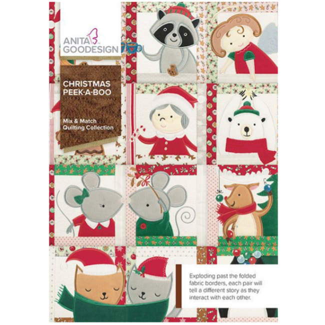 Christmas Peek-a-boo Mix & Match Quilting Collection Hoop sizes 5” x 7” to 9.5” x 14”