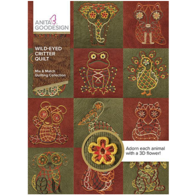 Wild-Eyed Critter Quilt Mix & Match Quilting Collection Hoop sizes 6” x 10” to 9.5” x 14”