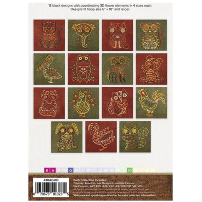 Wild-Eyed Critter Quilt Mix & Match Quilting Collection Hoop sizes 6” x 10” to 9.5” x 14”