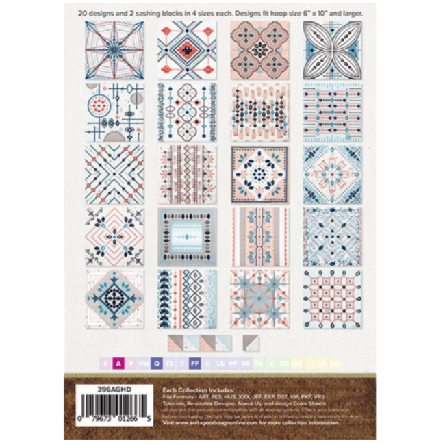 Geometric Fringe Quilt Mix & Match Quilting Collection Hoop sizes 6” x 10” to 9.5” x 14”