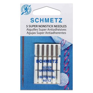 Schmetz SCHMETZ UNIVERSAL SUPER NONSTICK NEEDLE 80/12 CARDED 5/PKG