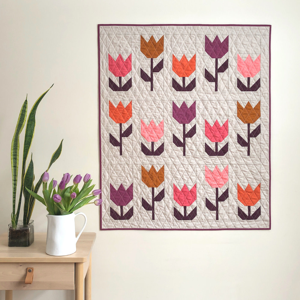 Paper Tulips Quilt Pattern Stitch by Stitch