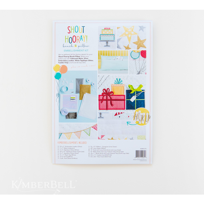 Kimberbell Shout Hooray Bench Pillow Embellishment Kit, Discontinued, While Supplies Last