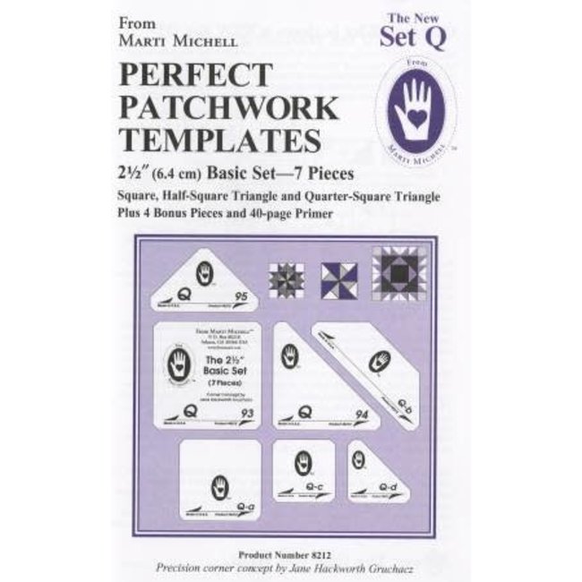 Perfect Patchwork Templates, 2-1/22 1/2" Basic set Q - 7 pieces