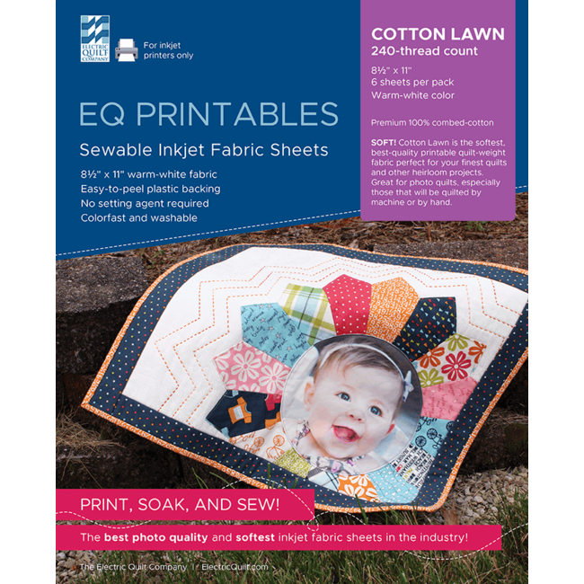 EQ Printables for Inkjet Printers - Cotton Lawn 8.5" X 11” (6 Sheets)