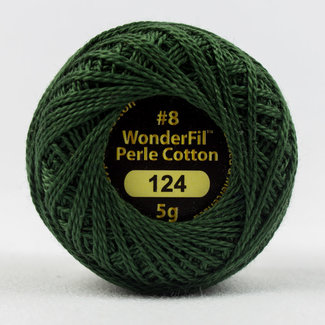 Wonderfil Eleganza 8 wt 2-ply Egyptian Perle Cotton Thread for Handwork, EL5G-124, Deep Foliage 5g ball, 38.4m