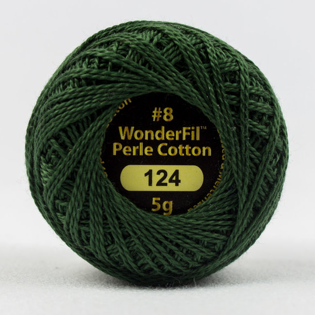 Eleganza 8 wt 2-ply Egyptian Perle Cotton Thread for Handwork, EL5G-124, Deep Foliage 5g ball, 38.4m