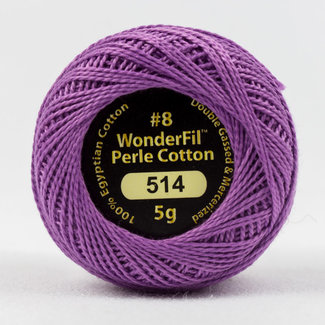 Wonderfil Eleganza 8 wt 2-ply Egyptian Perle Cotton Thread for Handwork, EL5G-514, Fragrant Lilac 5g ball, 38.4m