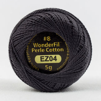 Wonderfil Eleganza 8 wt 2-ply Egyptian Perle Cotton Thread for Handwork, EL5G-4, Chiseled Slate 5g ball, 38.4m