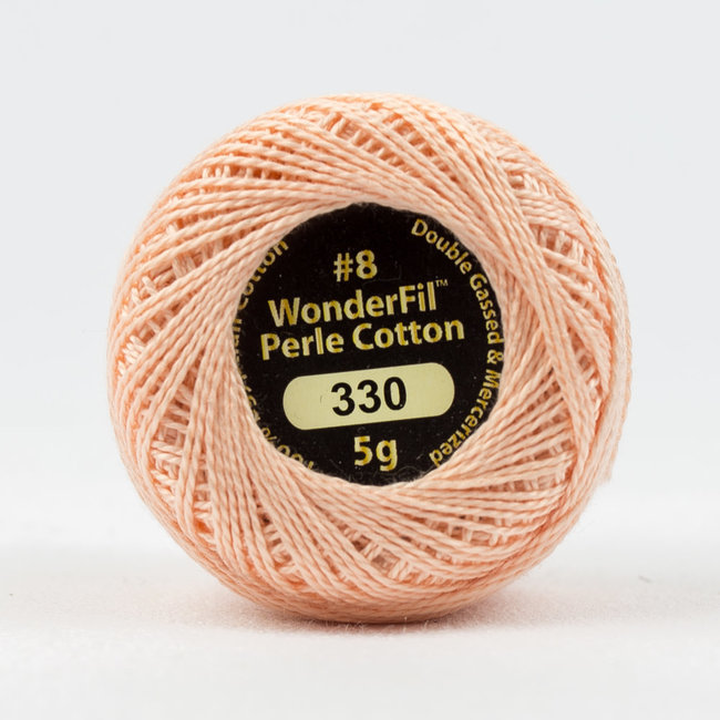 Eleganza 8 wt 2-ply Egyptian Perle Cotton Thread for Handwork, EL5G-330, Peach Fuzz 5g ball, 38.4m