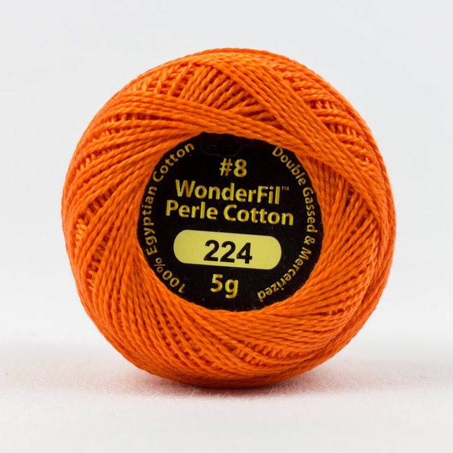 Eleganza 8 wt 2-ply Egyptian Perle Cotton Thread for Handwork, EL5G-224, Wild Fire 5g ball, 38.4m