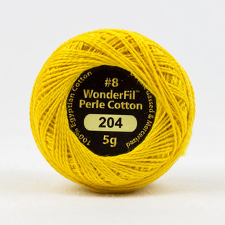 Wonderfil Eleganza 8 wt 2-ply Egyptian Perle Cotton Thread for Handwork, EL5G-204, Radiant Gold 5g ball, 38.4m