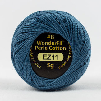 Wonderfil Eleganza 8 wt 2-ply Egyptian Perle Cotton Thread for Handwork, EL5G-11, Battleship 5g ball, 38.4m