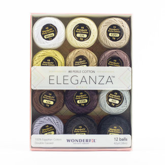 Wonderfil Eleganza™ Set of 12 8wt Perle Cotton Thread - Neutral