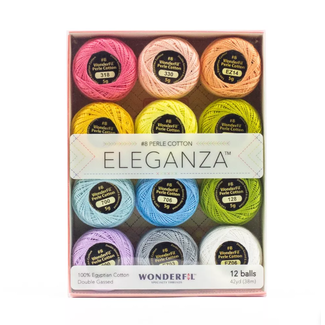 Wonderfil Eleganza™ Set of 12 8wt Perle Cotton Thread - Pastels
