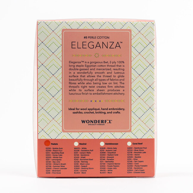 Eleganza™ Set of 12 8wt Perle Cotton Thread - Pastels