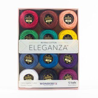 Wonderfil Eleganza™ Set of 12 8wt Perle Cotton Thread - Kaleidoscope