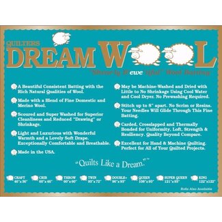 Dream Cotton DREAM WOOL CRIB BATTING 56"x56"