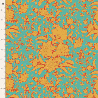 Tilda Bloomsville, Abloom, Turquoise 110072 $0.20 per cm or $20/m