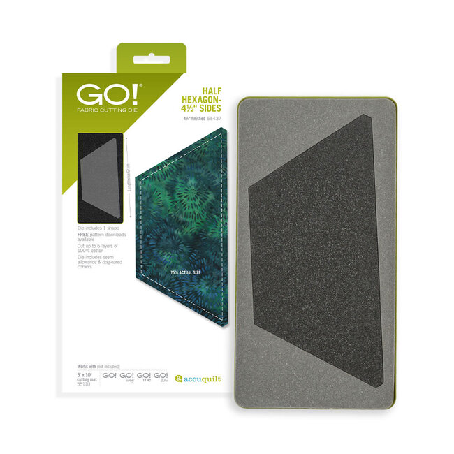 GO! Half Hexagon-4 1/2" Sides (4 1/4" Finished)