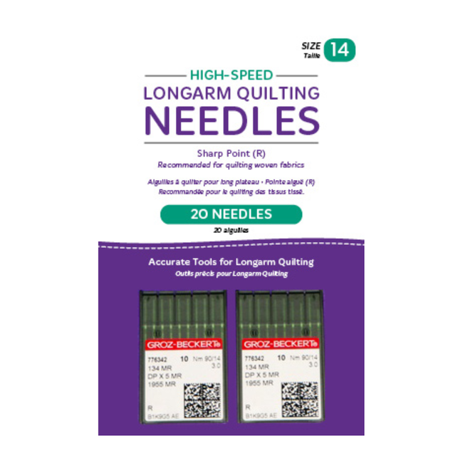 Needles, Longarm, High Speed, 14/90-MR Sharp, Package of 20