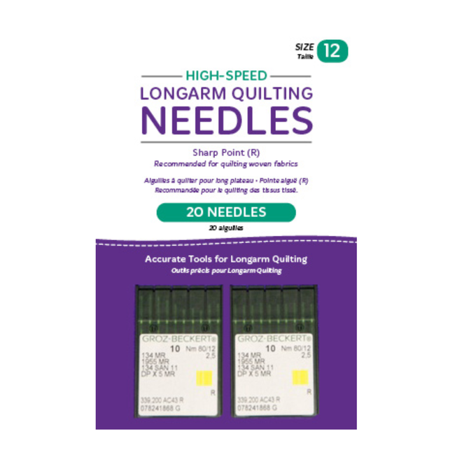 Needles, Longarm, High Speed, 12/80-MR Sharp, Package of 20