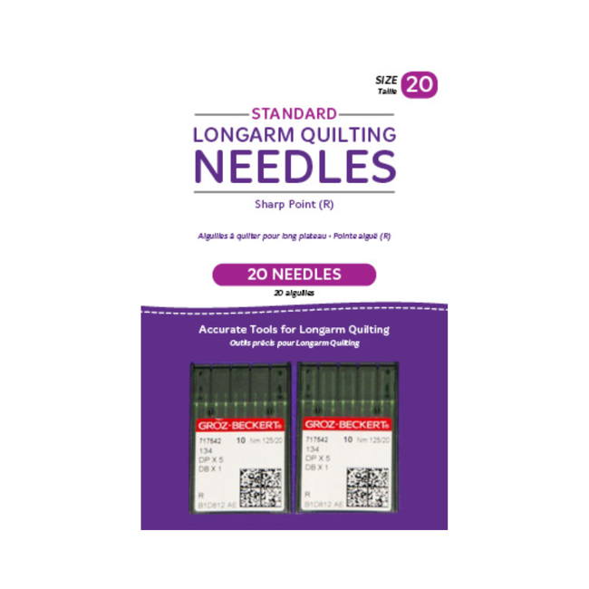Needles, Longarm, Standard, 20/125-R Sharp, Package of 20