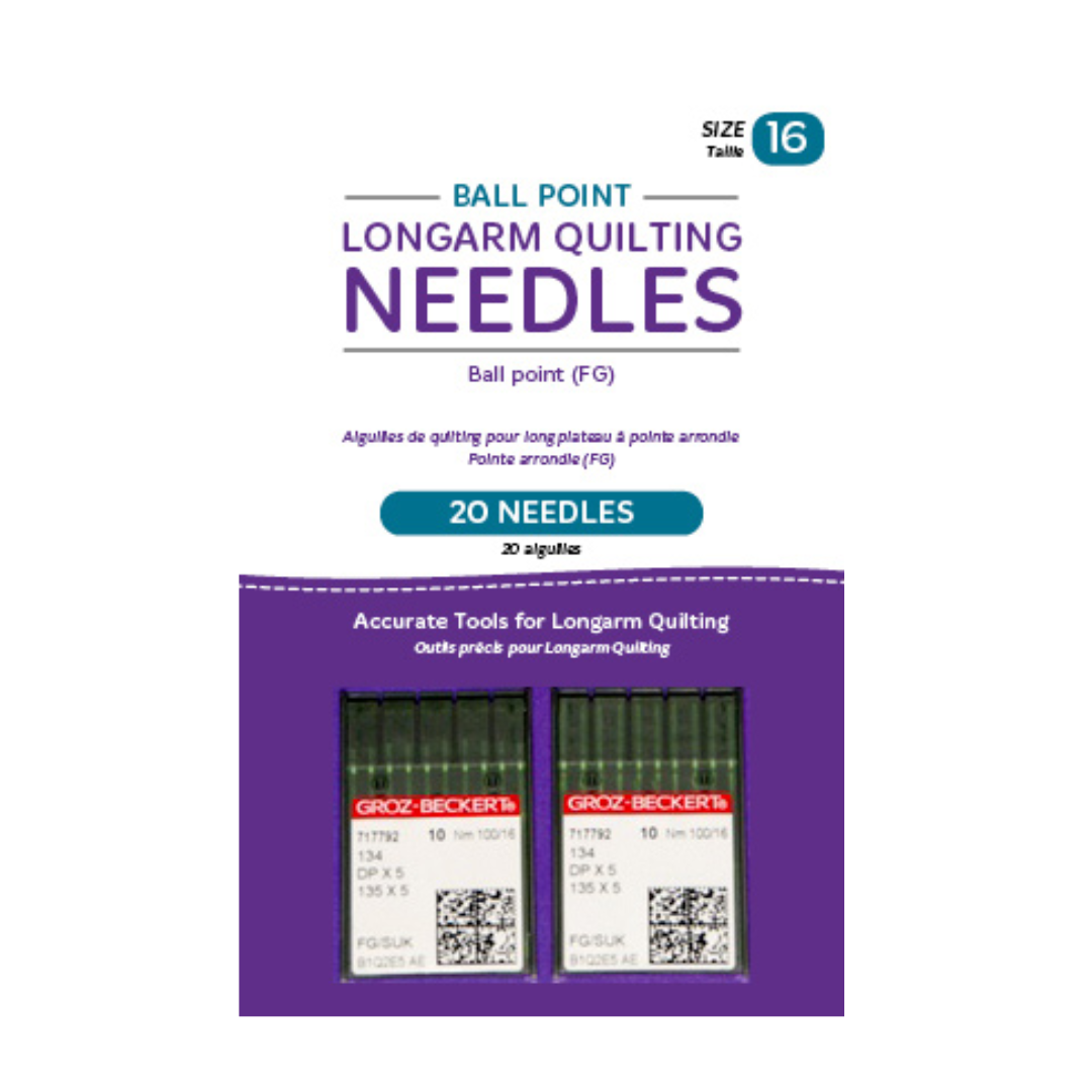 Needles, Longarm, Ballpoint, 16/100FG, Package of 20 Stitch by Stitch