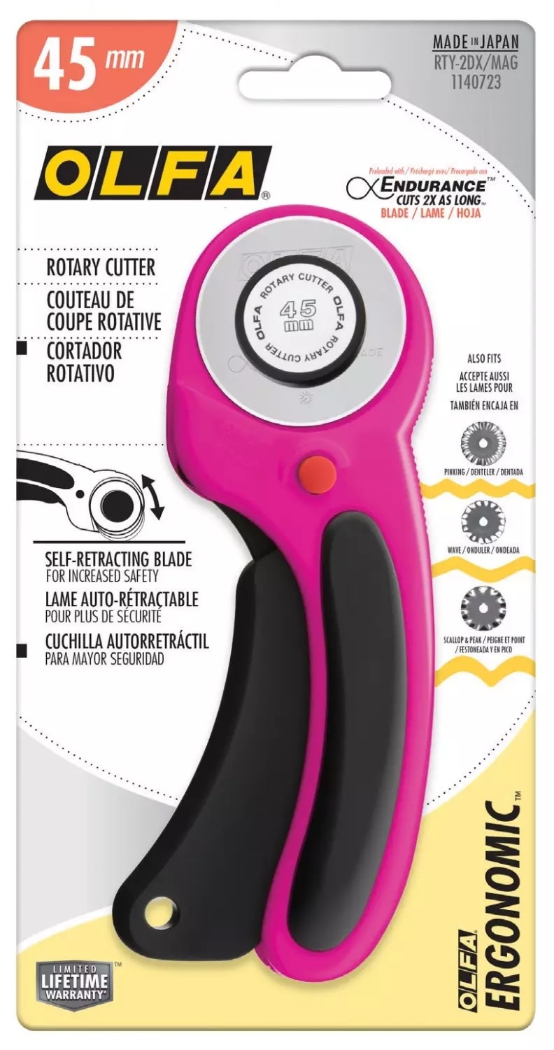 45mm Ergonomic Rotary Cutter Magenta 45mm Ergonomic Rotary Cutter Magenta
