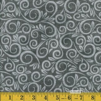 Swirl Flannel Dark Grey 108'' WIDE,  per cm or $20/m