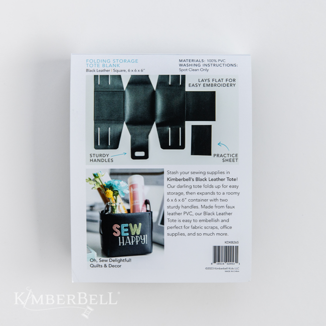 Leather Storage Folding Tote - Black