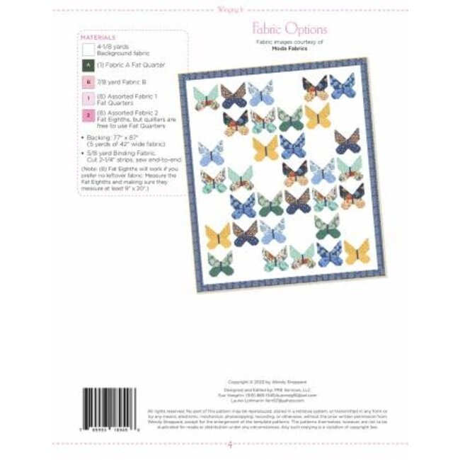Winging It - Paper Pattern - Finished Size: 69in x 79in
