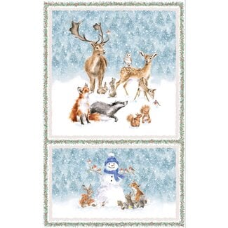 Maywood One Snowy Day, Snowy Panel (27") - Blue/Multi