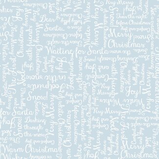 Maywood One Snowy Day, Christmas Greetings - Light Blue,  per cm or $22/m