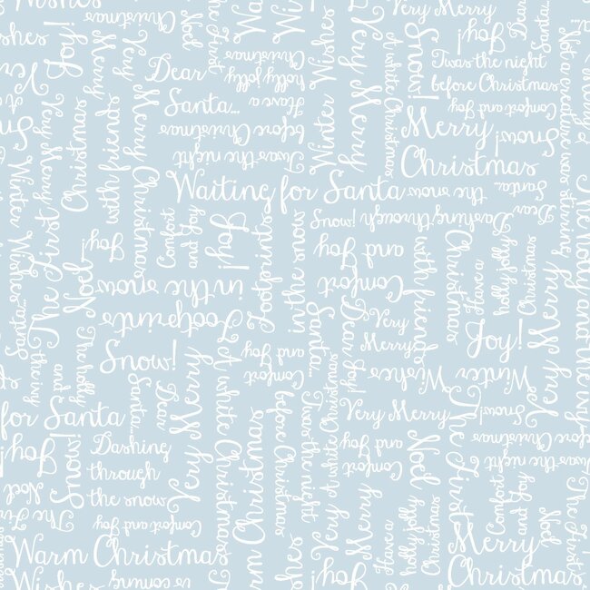 One Snowy Day, Christmas Greetings - Light Blue,  per cm or $22/m