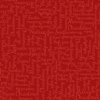 Maywood One Snowy Day, Christmas Greetings - Dark Red,  per cm or $22/m