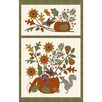 Maywood Autumn Harvest Flannel, Autumn Harvest Panel (27) - Cream Panel