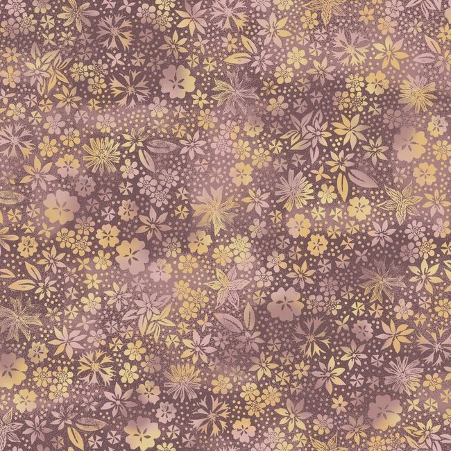 Forest Chatter, Flowers - Maroon,  per cm or $22/m