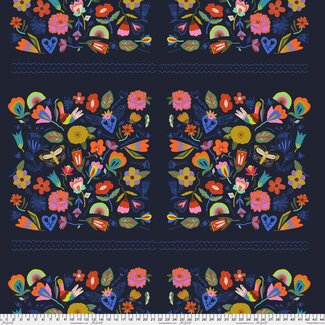 FreeSpirit Harmony, Blue Magic Panel (2 motifs) - Navy  (56cm x WOF) $0.16 per cm or $16/m