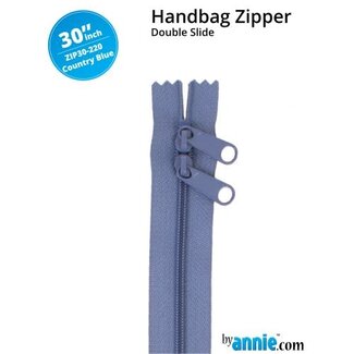 By Annie Double Slide Handbag Zipper 30" Country Blue