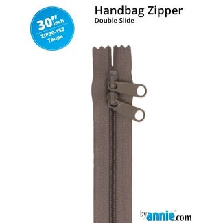 By Annie Double Slide Handbag Zipper 30" Taupe