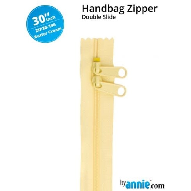 Double Slide Handbag Zipper 30" Buttercream