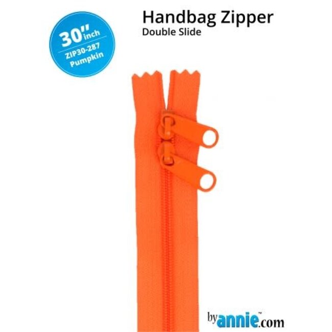 Double Slide Handbag Zipper 30" Pumpkin