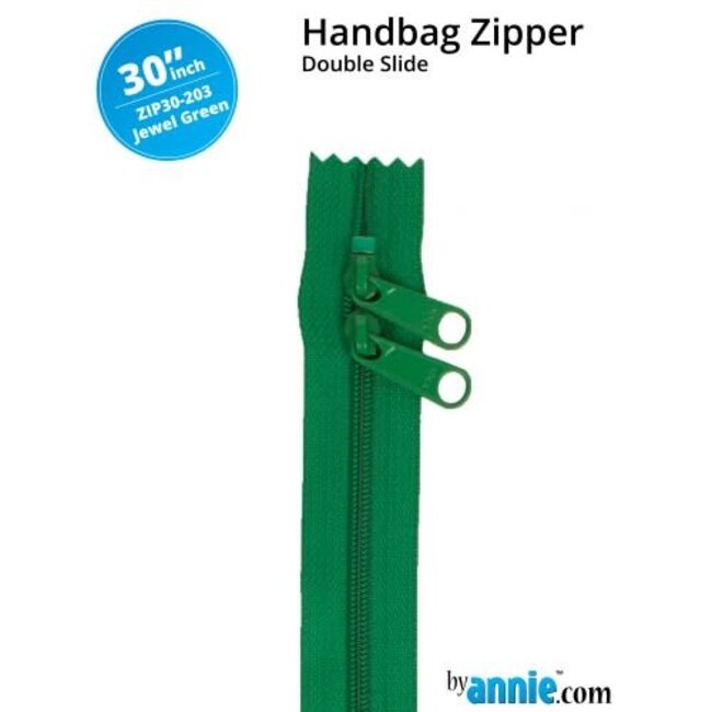 Double Slide Handbag Zipper 30" Jewel Green