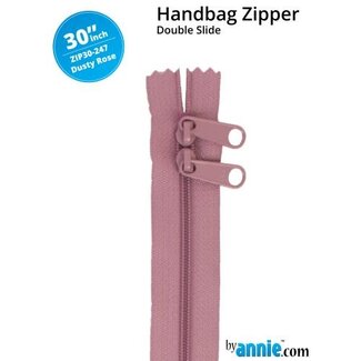 By Annie Double Slide Handbag Zipper 30" Dusty Rose