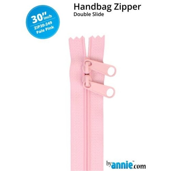 Double Slide Handbag Zipper 30" Pale Pink