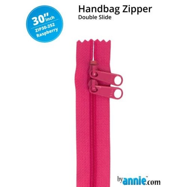 Double Slide Handbag Zipper 30" Raspberry