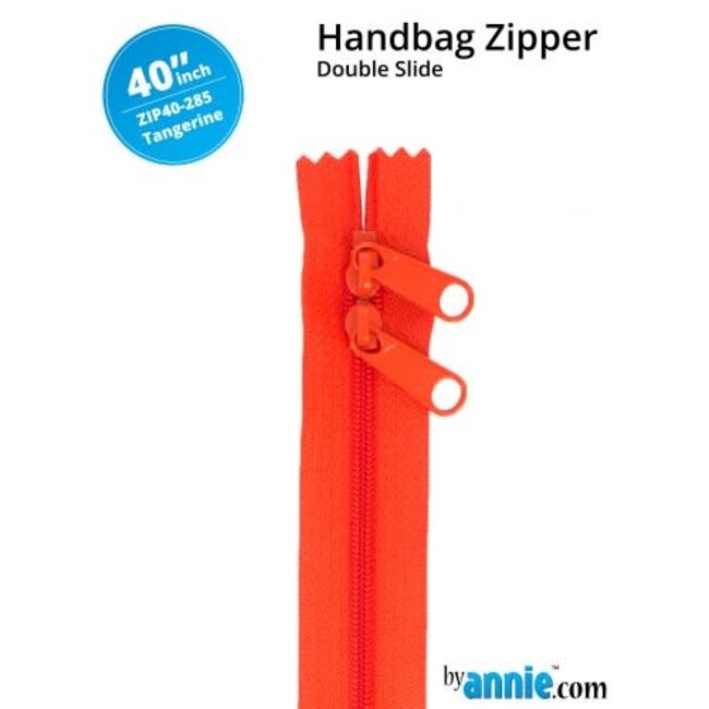 Double Slide Handbag Zipper 40" Tangerine
